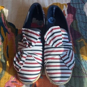 Nautica Red, White & Blue Striped Shoes with Bow Accent